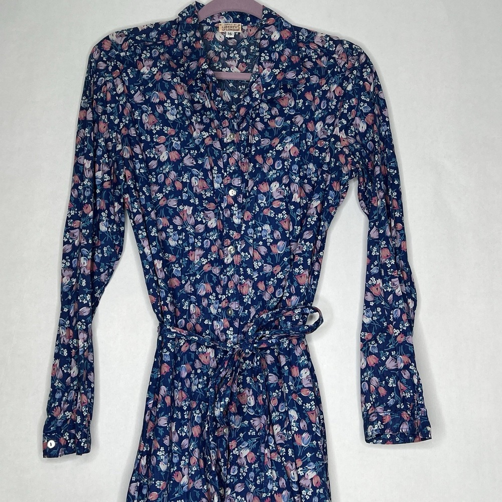 Vintage Liberty of London Floral Lawn Cotton Dress Size  16 (8)